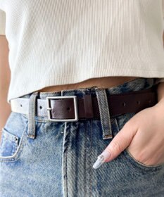 WEGO LスクエアバックルPUベルト