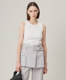 ICB 【洗える】オーガニックリブタンク カットソー オフホワイト系