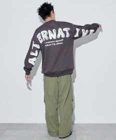 WEGO 【ユニセックス着用ITEM】ストレートラインロゴグラフィックプルオーバー