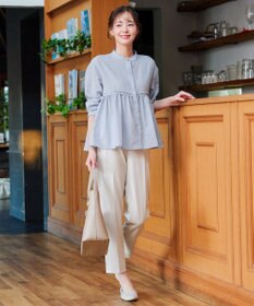 Tiaclasse 【洗える】ピンタックギャザーブラウス