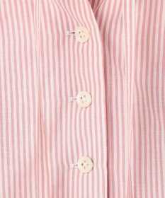 J.PRESS LADIES 【洗える】コットンアセVis ストライプ ギャザー ブラウス