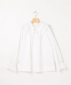 組曲 【先行予約・2WAY】エアリーシャーティングフリル襟 ブラウス