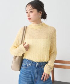 earth music&ecology ハイネックシアーうねうねプルオーバー