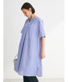 Green Parks 綿麻混スキッパーミニワンピース