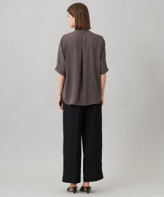 ICB L 【人気のため新色追加・接触冷感・UVケア・速乾・洗える】BackSatinAmunzen 5分袖バンドカラーブラウス