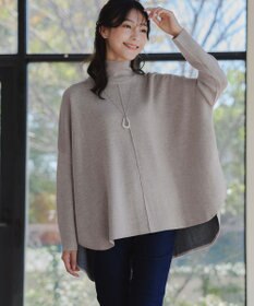 Tiaclasse 【洗える】リバーシブルWフェイスポンチョ風ニット