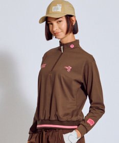 PW CIRCULUS 【吸水速乾 / UV遮蔽率99.5% UVカット / ストレッチ】【WOMEN】ハーフジップロングスリーブモックネックT ゴルフウェア レディース