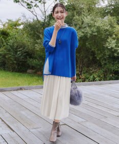 Tiaclasse 【洗える】リバーシブルWフェイスポンチョ風ニット