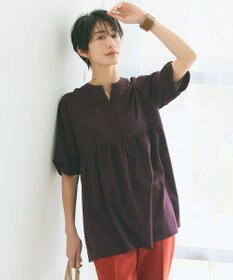 J.PRESS LADIES 【洗える】プレーティング キーネック カットソー