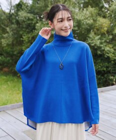 Tiaclasse 【洗える】リバーシブルWフェイスポンチョ風ニット