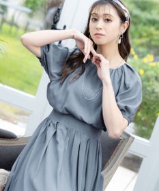 Tiaclasse 【洗える】麻調ギャザーワンピース