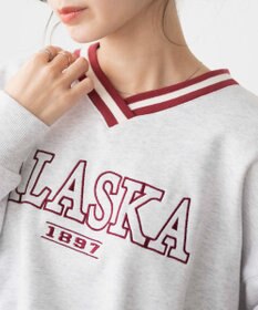 WEGO Vネックラインリブショートスウェット