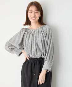 ANY 【手洗い可能】ヨーロピアンリネンギャザーブラウス