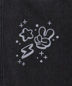 WEGO 【ウエスト紐で調整】イージーペインターグラフィックデニムパンツ