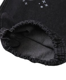 WEGO 【ウエスト紐で調整】イージーペインターグラフィックデニムパンツ