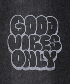 WEGO 【ウエスト紐で調整】イージーペインターグラフィックデニムパンツ