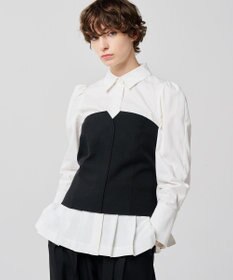 uncrave コットンツイル ペプラムシャツ（uncrave WHITE）