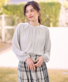 ANY 【洗濯機可能】とろみギャザーブラウス