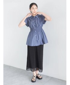 Te chichi 【接触冷感】ターンバックスリーブシャーリングブラウス