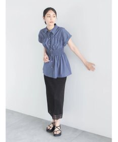Te chichi 【接触冷感】ターンバックスリーブシャーリングブラウス