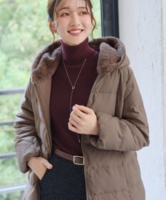 Tiaclasse フード裏エコファーダウンコート