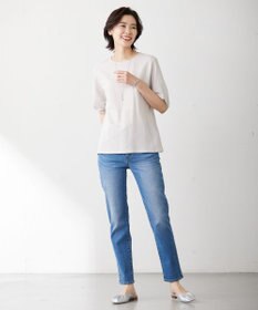 J.PRESS LADIES L 【WEB限定カラーあり・抗菌消臭・吸水速乾】サッカージャージー ボリュームスリーブ カットソー