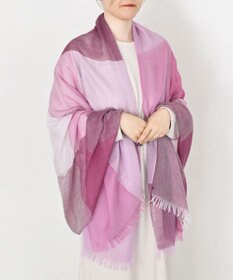 muto ブロックチェック シルクカシミヤストール