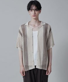 WEGO マルチストライプニットシャツ（S）