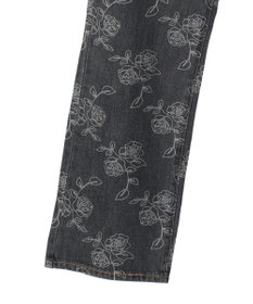 Green Parks ・Ｄｏｕｂｌｅ　Ｆｌａｇｓ　フラワー抜染ストレートデニム