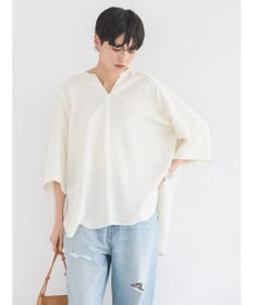 AMERICAN HOLIC 接触冷感スキッパーバックギャザーブラウス