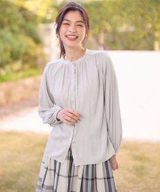 ANY 【洗濯機可能】とろみギャザーブラウス
