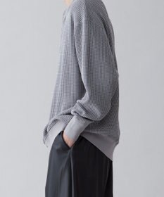 UNFILO MENS イージーケア ワッフル ヘンリーネック [23年春夏商品]