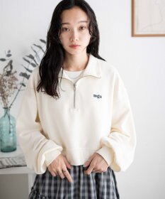 WEGO ハーフジップショートスウェット