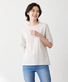 J.PRESS LADIES L 【WEB限定カラーあり・抗菌消臭・吸水速乾】サッカージャージー ボリュームスリーブ カットソー
