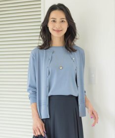 J.PRESS LADIES L 【洗える】レーヨンエリートストレッチ 編み柄 カーディガン