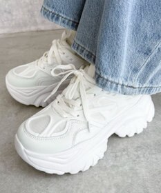 WEGO 【SMLサイズ展開】ラバーコンビ厚底スニーカー