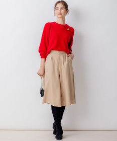 組曲 L 【WEB一部店舗限定】ウールジョーゼット キュロットパンツ