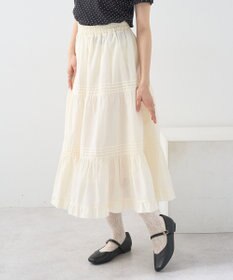 earth music&ecology ピンタックティアードミディスカート