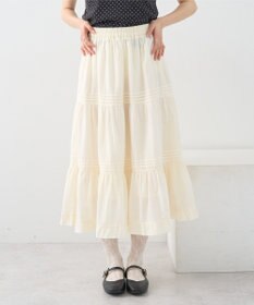 earth music&ecology ピンタックティアードミディスカート
