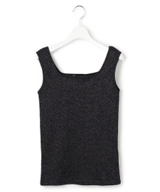 ICB 【WEB限定カラーあり】 ブロードステッチリブ タンクトップ ブラックラメ