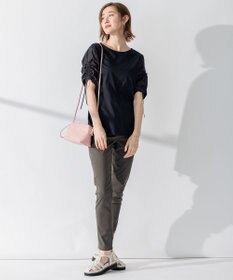 23区 L 【洗える】タックディテールプルオーバー ギャザー カットソー