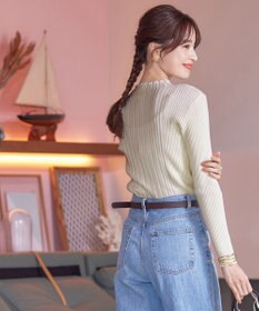 Tiaclasse 【洗える】ランダムリブニットプルオーバー