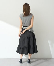 earth music&ecology ピンタックティアードミディスカート