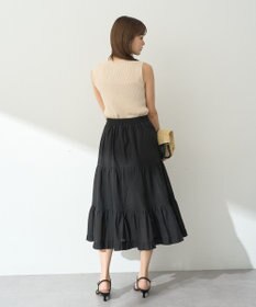 earth music&ecology ピンタックティアードミディスカート