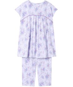 Wing パジャマ 3分袖 半袖 8分丈 綿100%(本体) 楊柳素材 夏 レディース EP8078 ウイング／ワコール