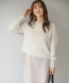 ANY SIS 【洗える】フィルムラメシャギー ニット