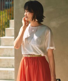 自由区 S 【カタログ掲載・洗える】クロッシェポケット Tシャツ