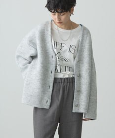 AMERICAN HOLIC ブークレＷフェイスＶネックニットカーディガン