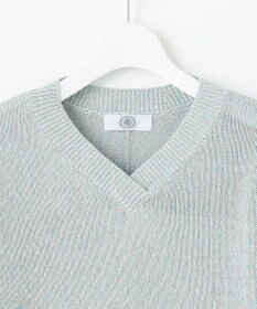 J.PRESS LADIES 【洗える】GIMA COTTON ミックスカラー Vネック ニット