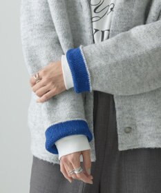 AMERICAN HOLIC ブークレＷフェイスＶネックニットカーディガン